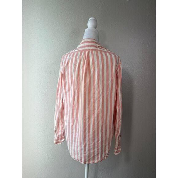 Gap Designed Crafted Pink Striped Popover Blouse Small - Picture 4 of 8